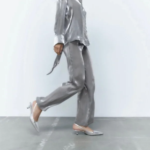 ❌SOLD❌NWT Zara Leather Slingback Shoes Size 7.5(38) - Picture 4 of 10